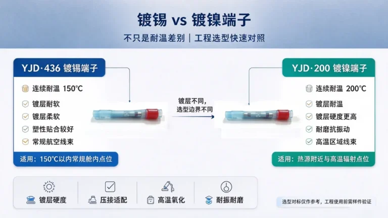 镀锡端子与镀镍端子对比｜航空线束镀层选型不只是耐温差异