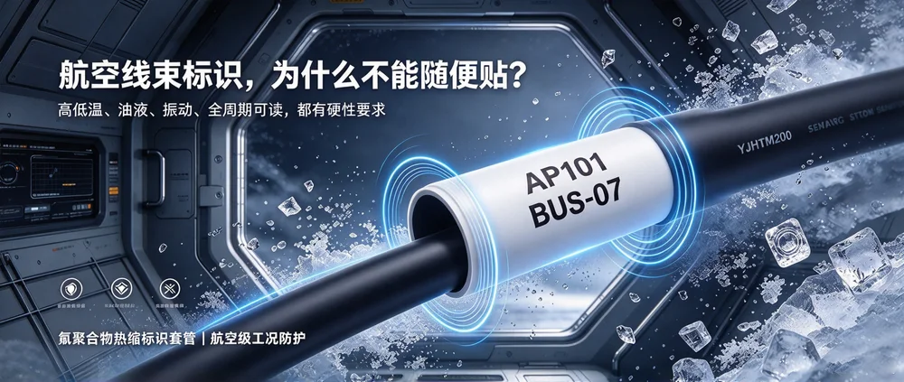 YJHTM200 氟聚合物热缩标识套管 | 航空线束标识长期可读 示意图