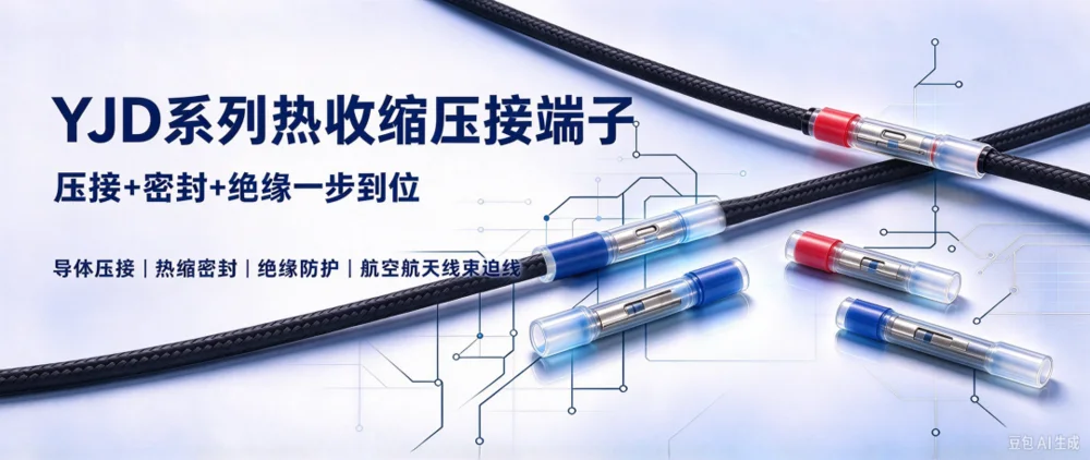 线束接头压接密封绝缘如何一体化?YJD 系列热收缩压接端子选型 示意图