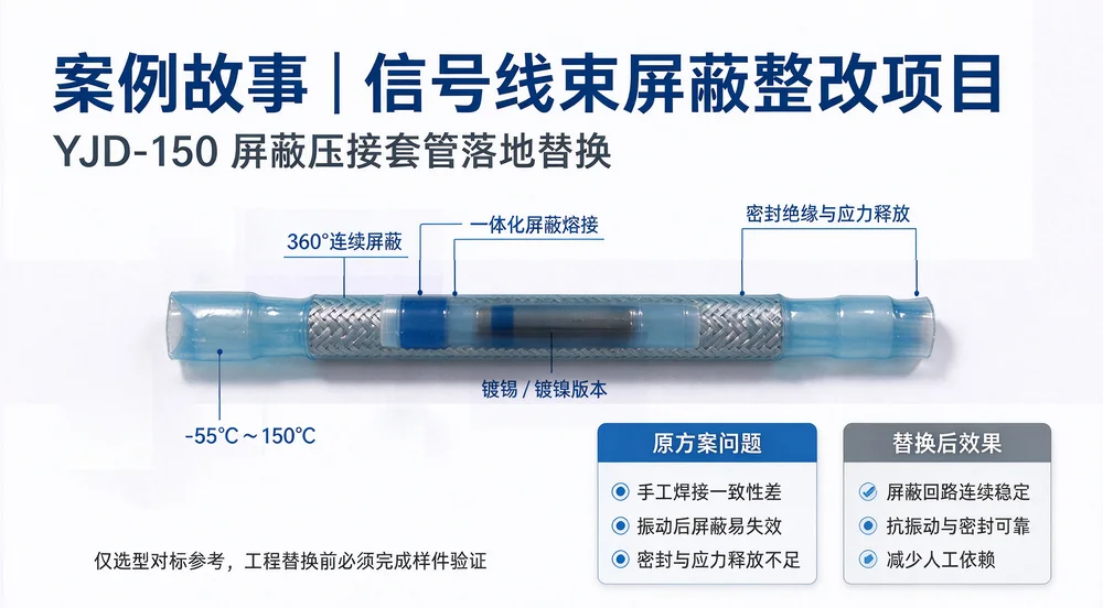 航空机载线束 EMC 辐射超标整改：屏蔽接续工艺优化方案 示意图