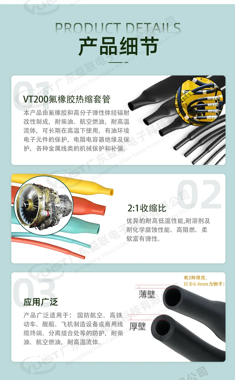 氟橡胶热缩管耐温200℃意味着什么?YJVT200材质与性能深度解析 示意图