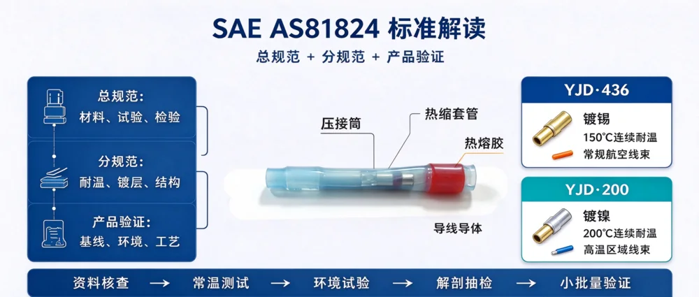 航空热缩压接端子标准 SAE AS81824 核心强制要求解读 示意图