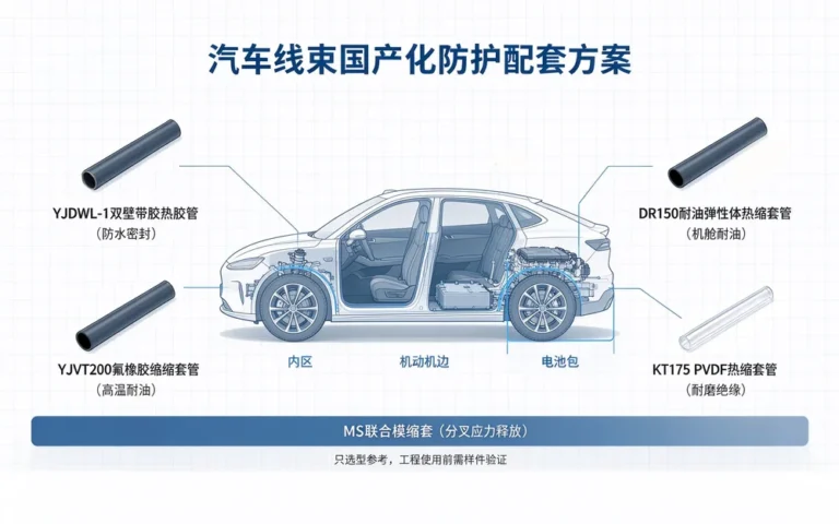 汽车线束国产化替代配套方案｜热缩管与模缩套分区选型