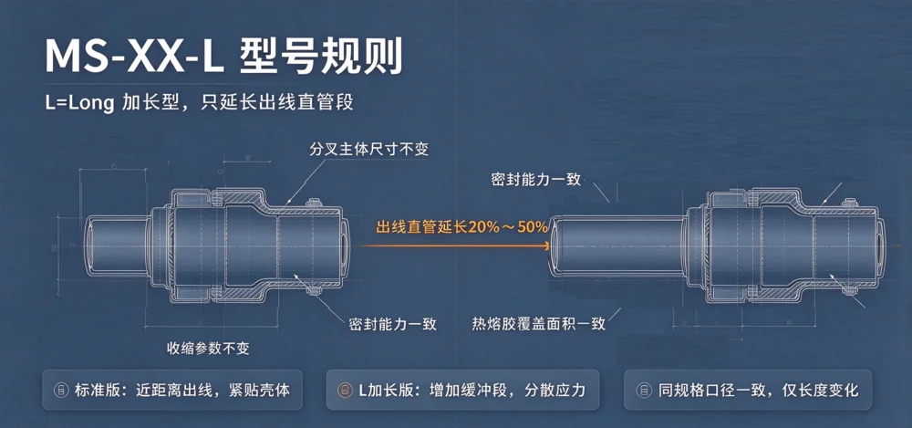 模缩套 L 加长款何时用？标准版 vs 加长版选型对比清单 示意图