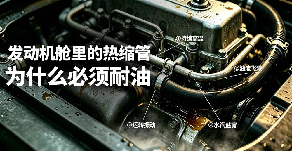 YJDR150 耐油橡胶热缩管 | 发动机舱线束耐油防护解析 示意图
